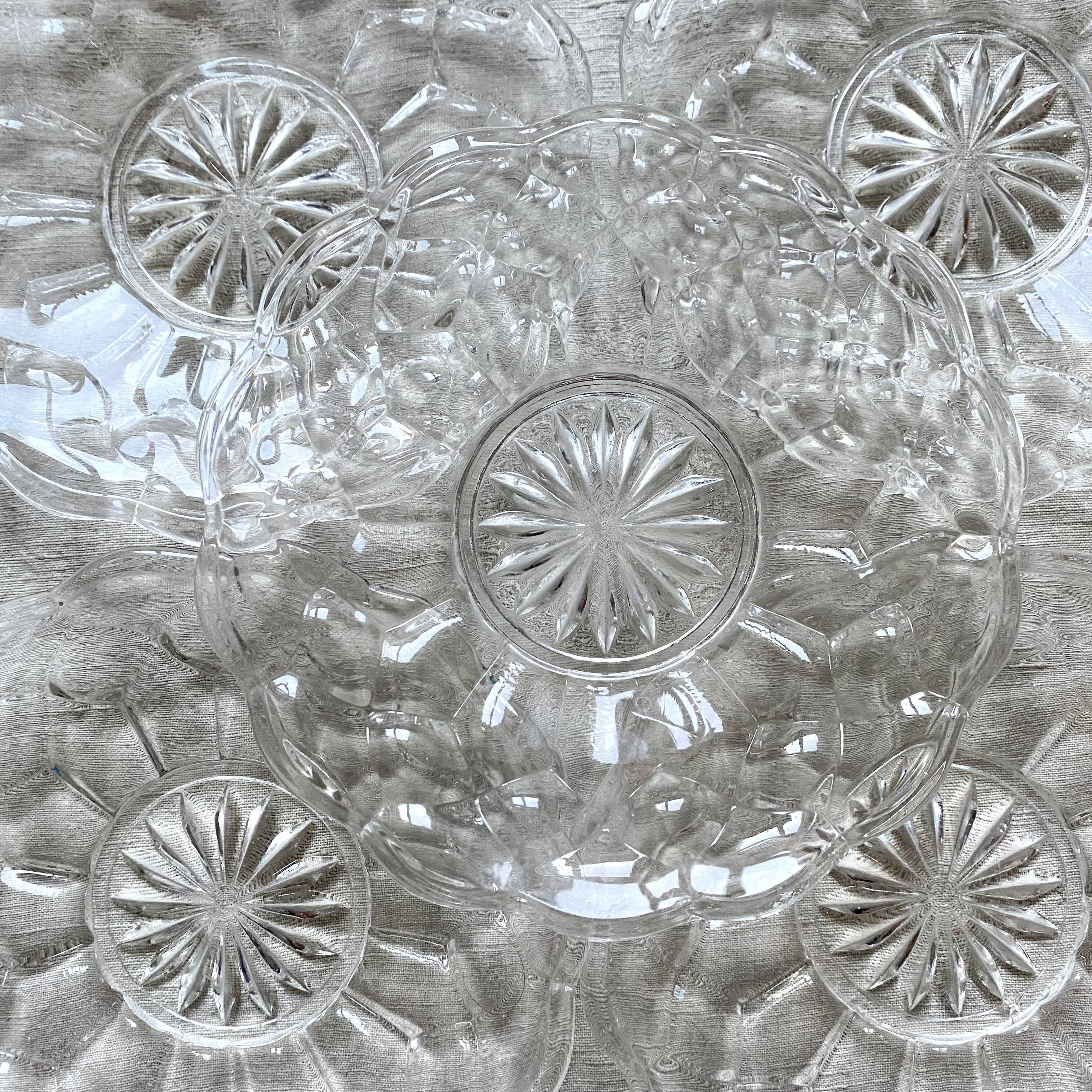 12 transparent glass dessert plates