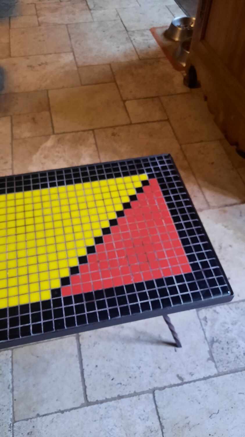 Metal coffee table and tiles year 50