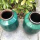 Pair of Japanese enameled stoneware vases