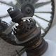 Antique oil wall lamp – Sun mirror and white opaline