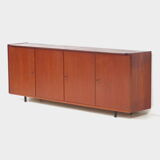 Vintage mid century modern sideboard cabinet made of teak with 4 doors, 1960s
