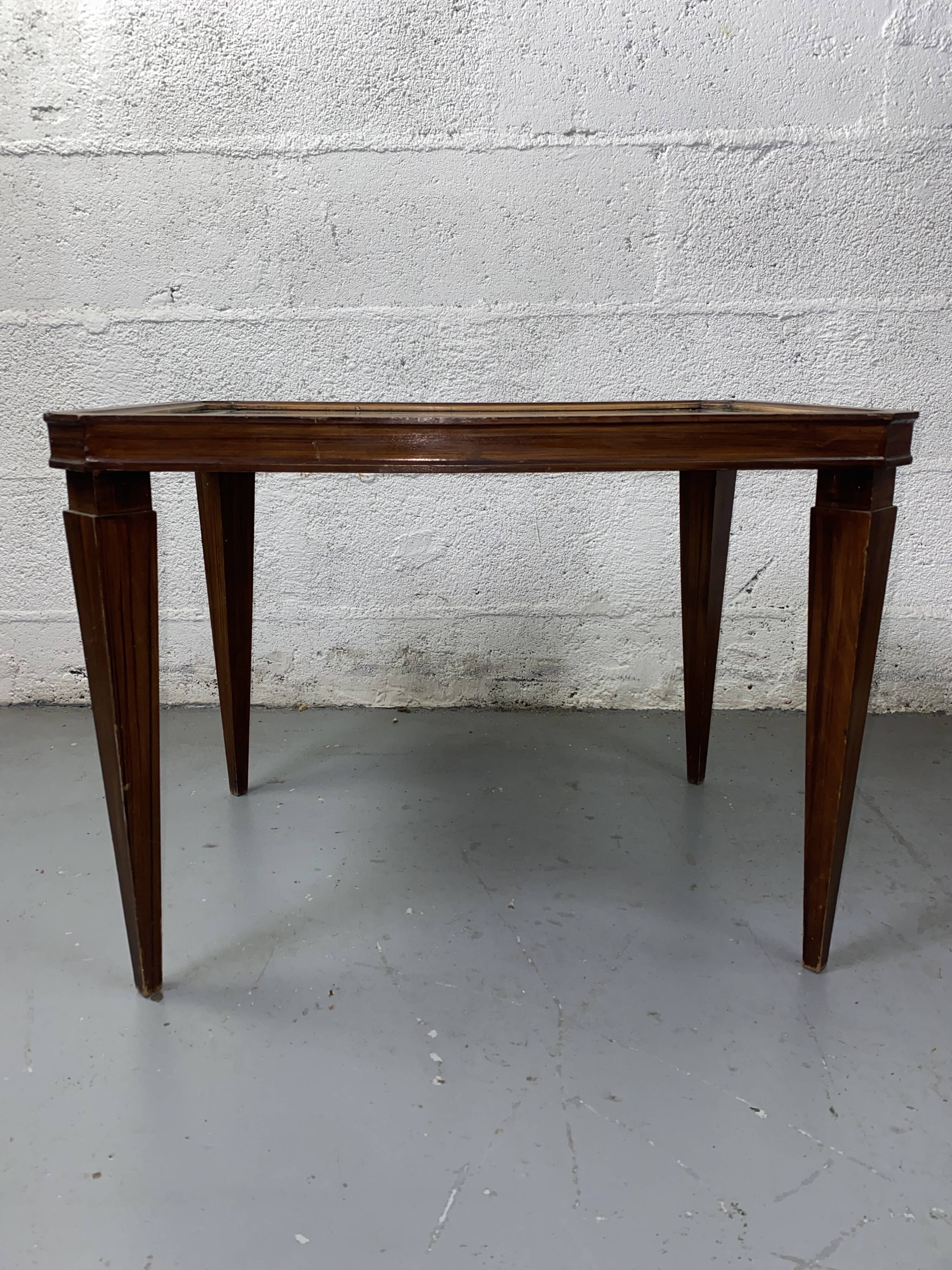 Table basse rectangle années 40 miroir