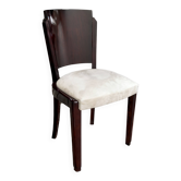 Chaise de table en palissandre et daim