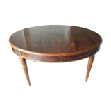 Oval table with medallion in mahogany speckled mahogany Louis XVI