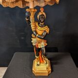 Wooden venetian nubian table lamp