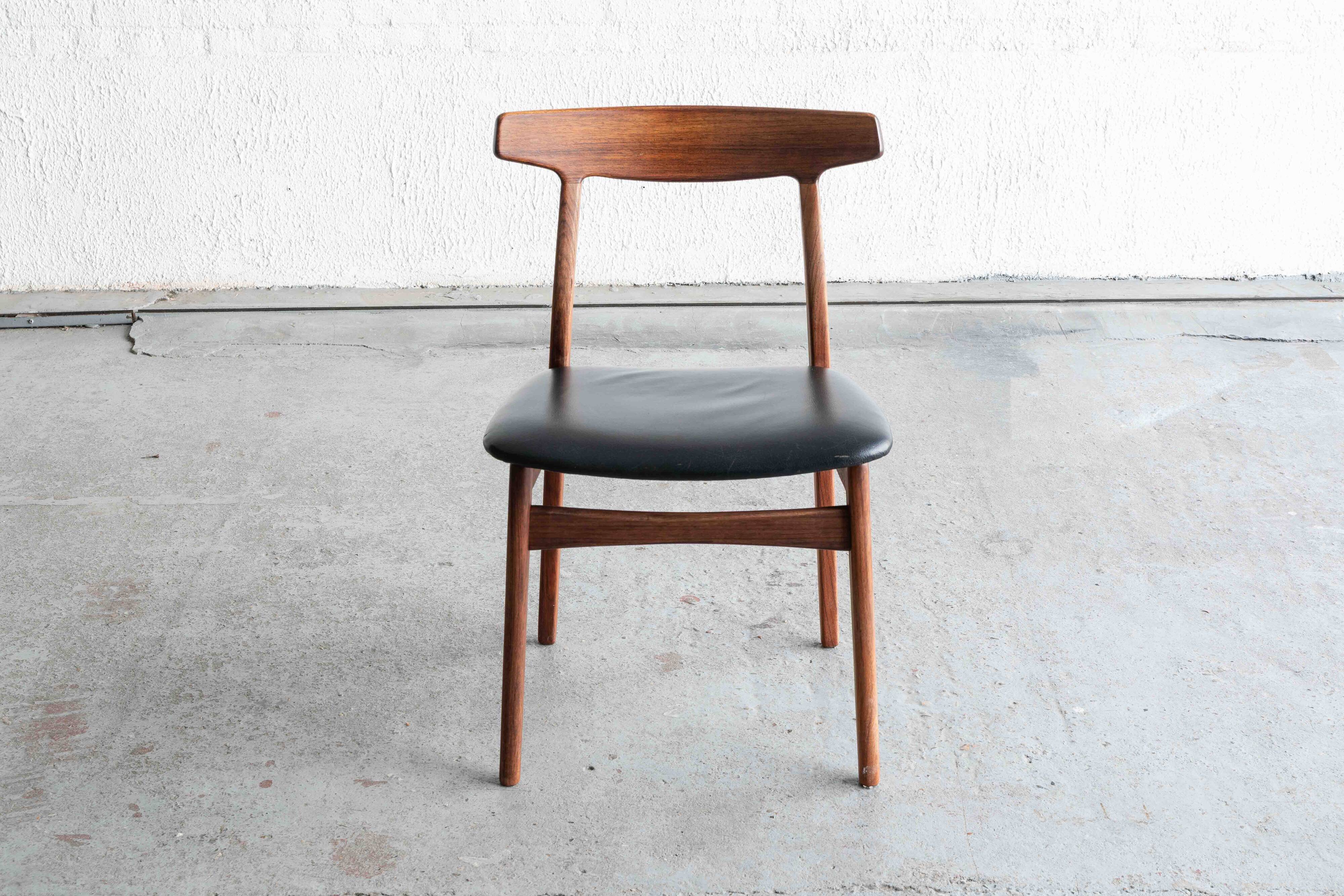 Dining chairs 'model 60' by Hennig Kjaernulf for Bruno Hansen, Denmark 1960