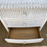 80s rattan chest of drawers