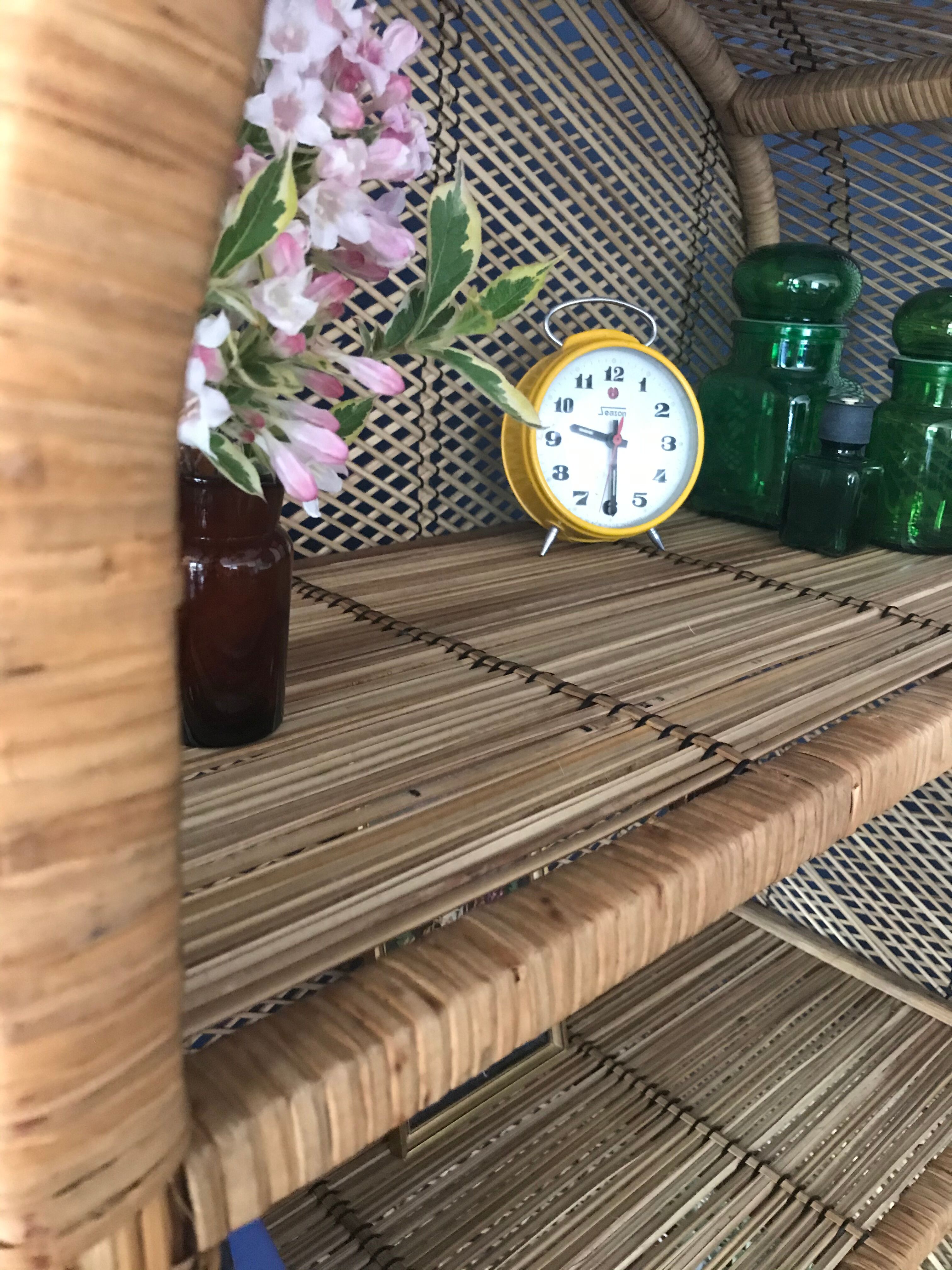 Emmanuelle style rattan bookcase