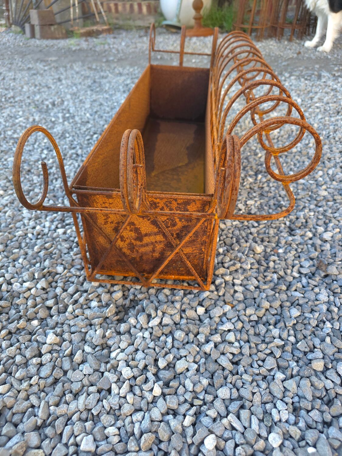 Wrought iron wall planter