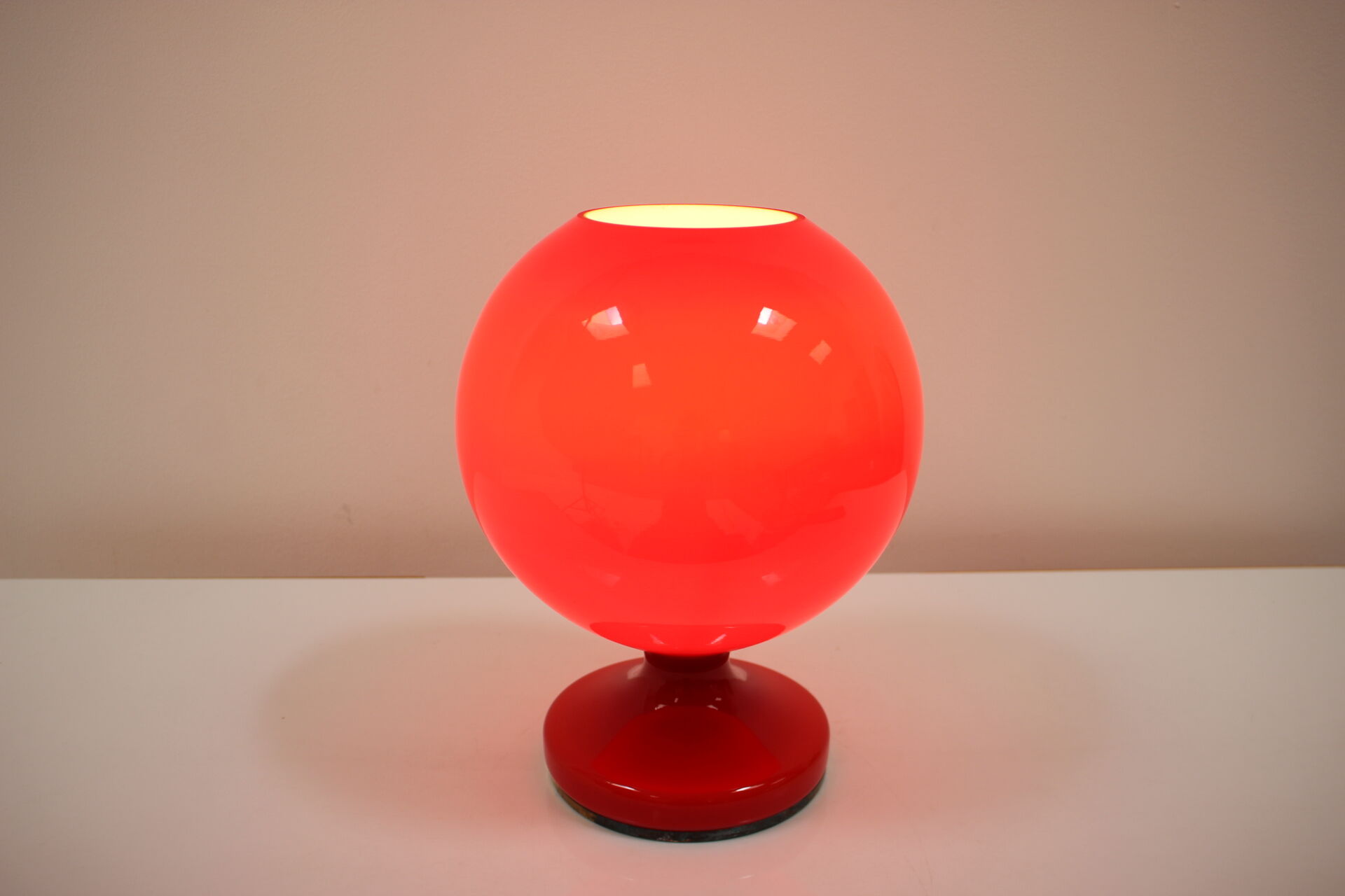 Mid-century all-glass table lamp Osvětlovací sklo Valašské meziříčí, 1970's