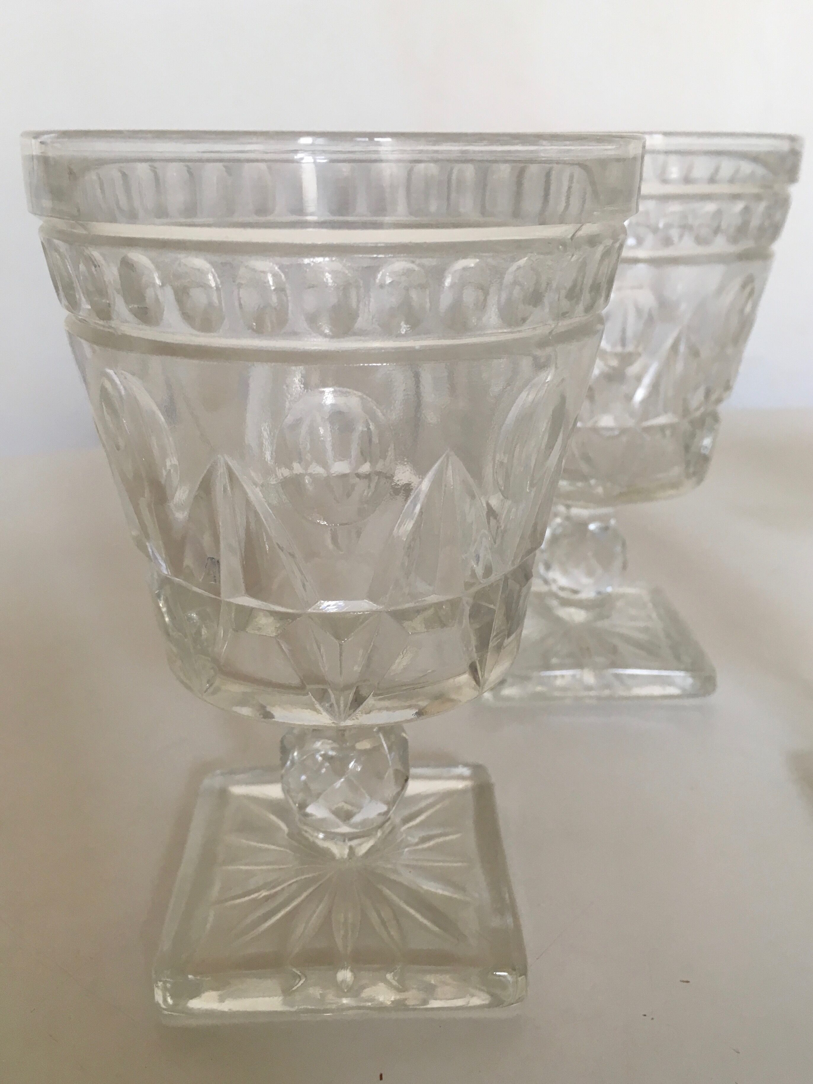 5 glass depression glass series USA molded glass