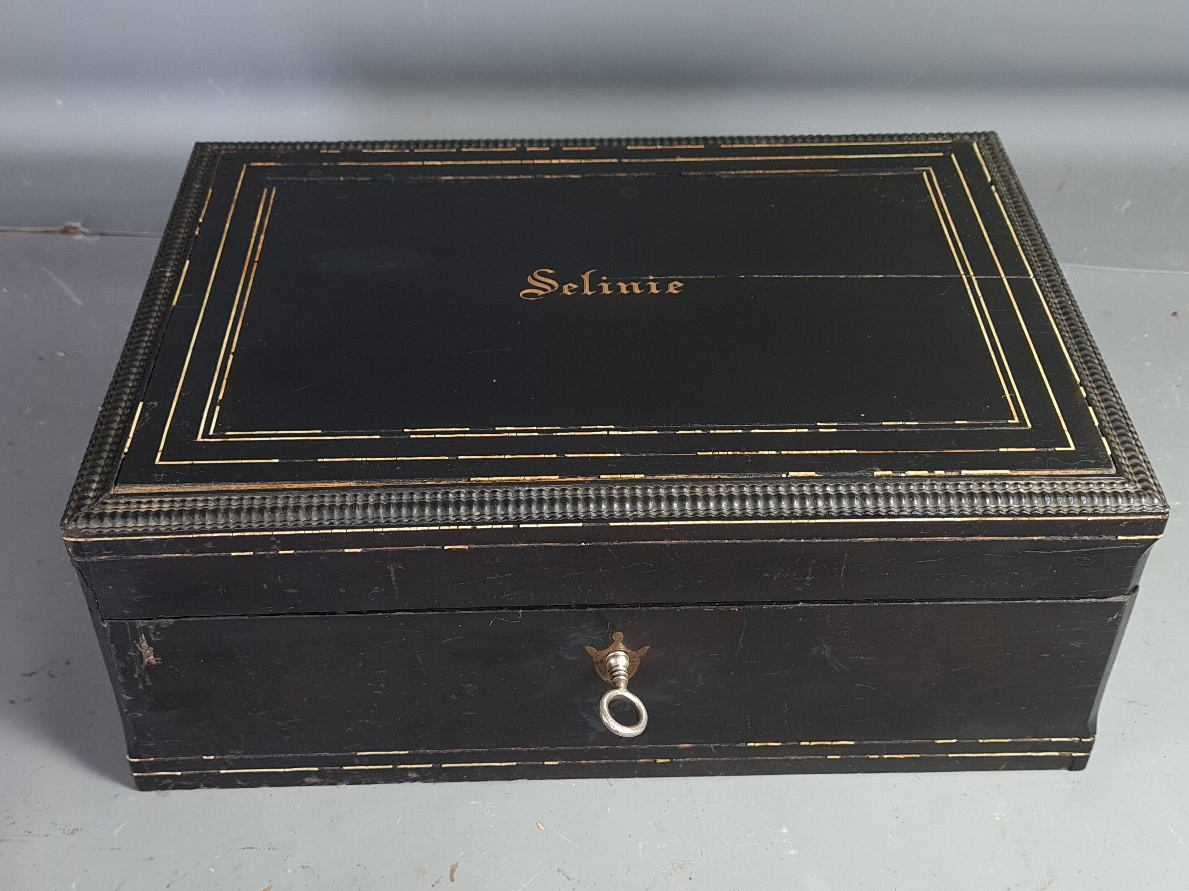 Old travel box for sewing and other Napoleon III