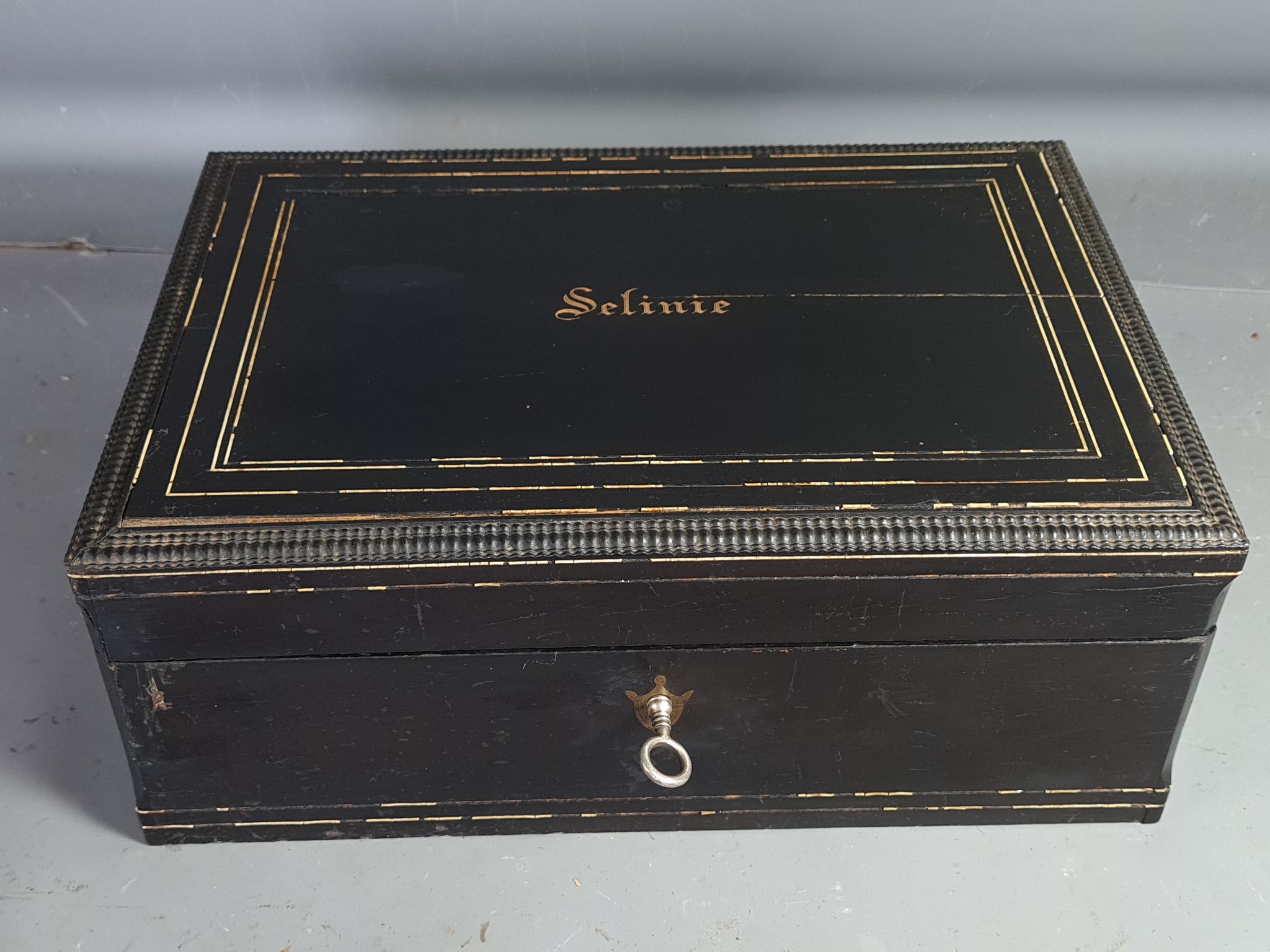 Old travel box for sewing and other Napoleon III