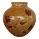 Vintage glazed vase with floral decoration signed Nigon.
