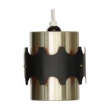 Brushed aluminum pendant light by Werner Schou for Coronell Electro. Denmark 1960s