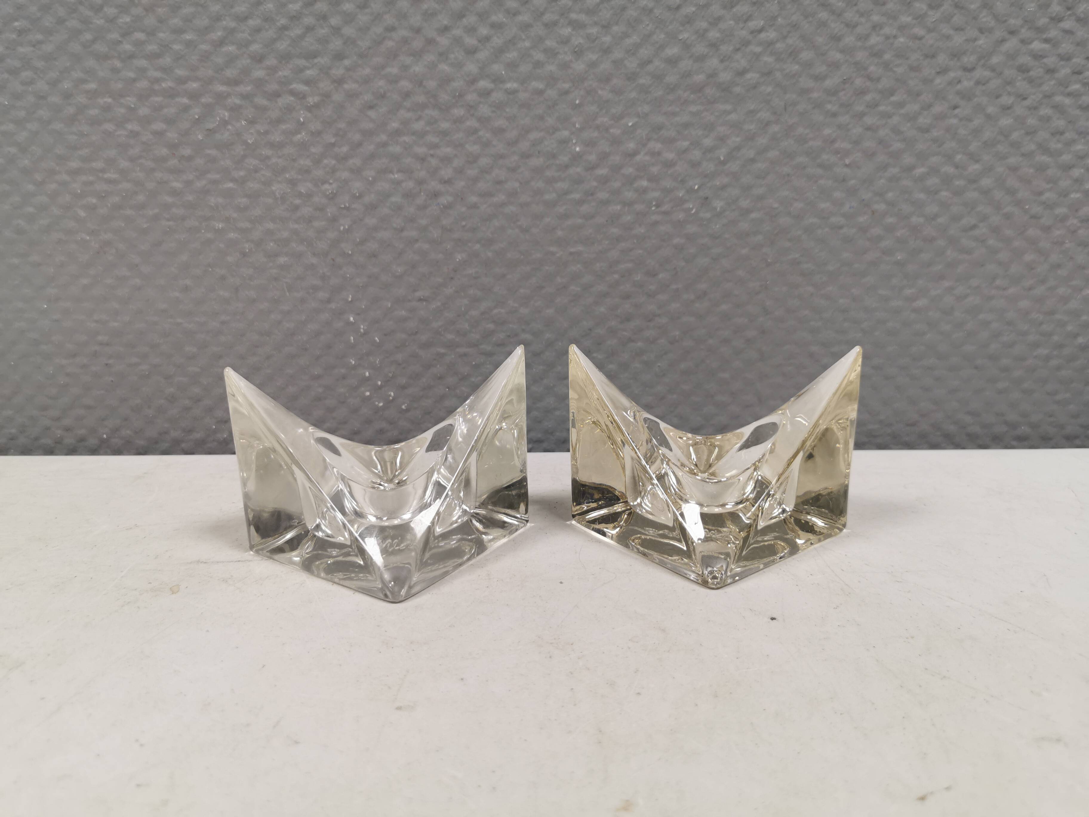A pair of beautiful vintage glass candlesticks/vases from Prelz 1990s