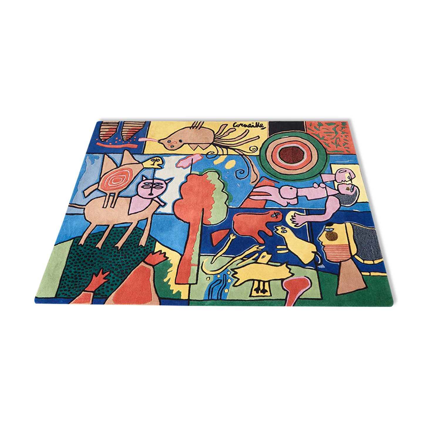 Corneille art rug scandinavia 1970s