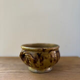 Cache pot en céramique vintage oreilles tressées