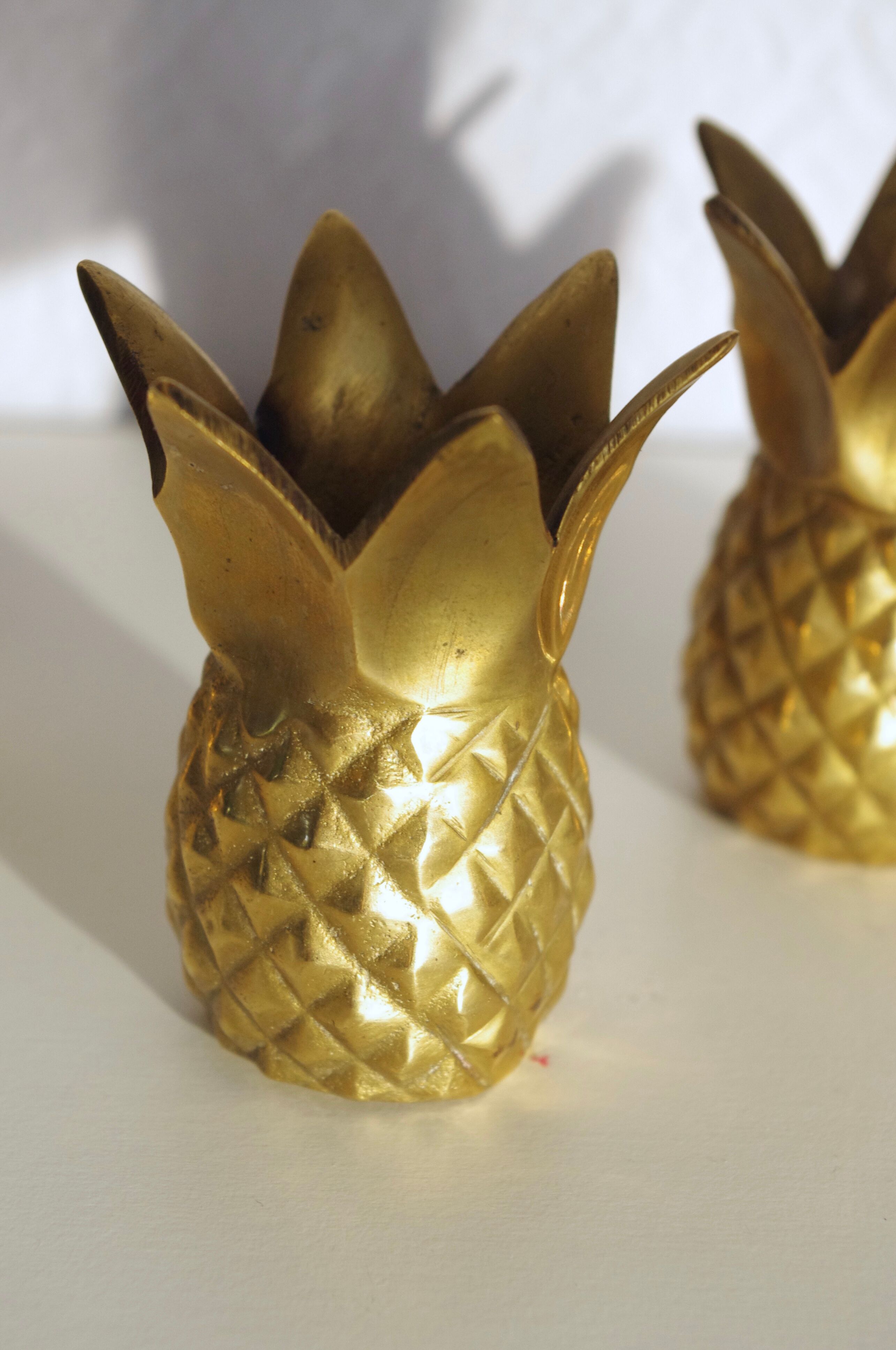 Pineapple brass candlesticks