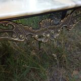 Brass and marble coffee table