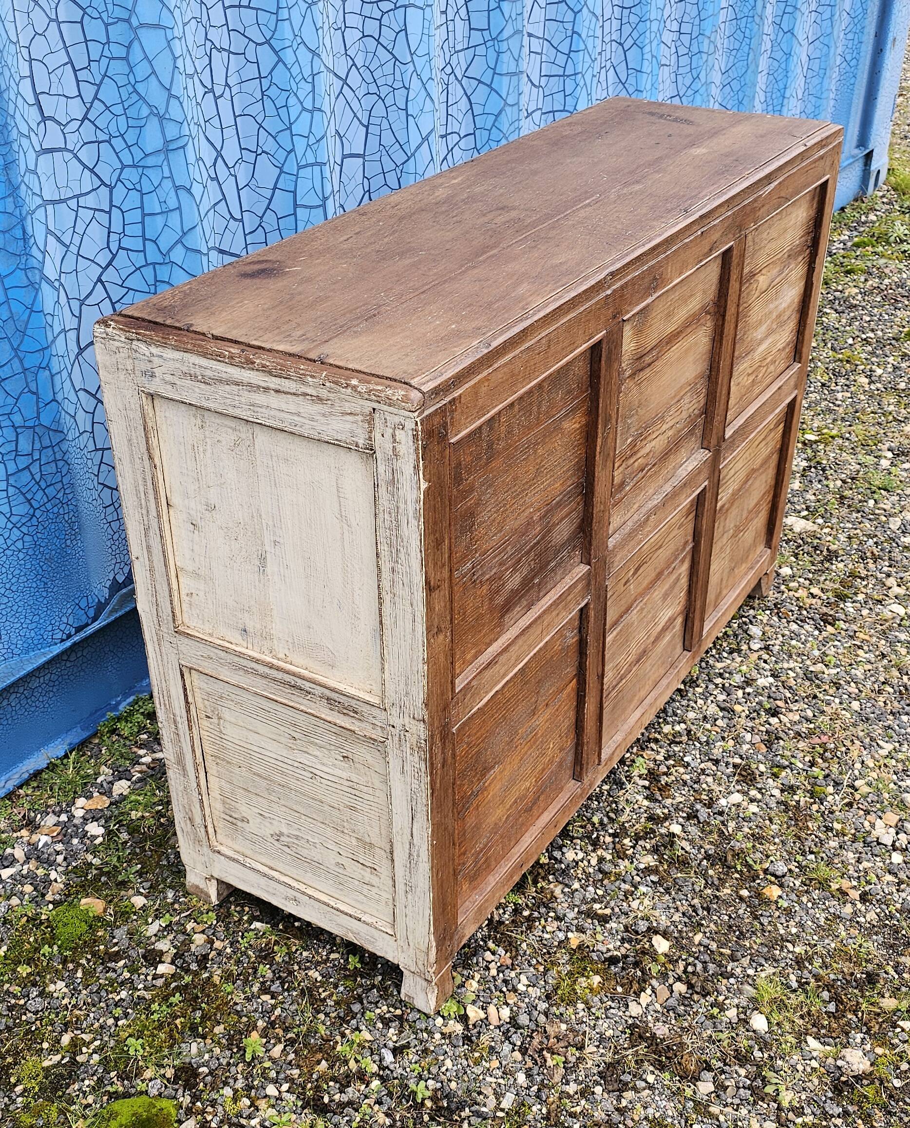 Vintage glass-fronted teak sideboard