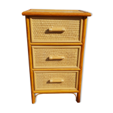 Commode tressée en rotin