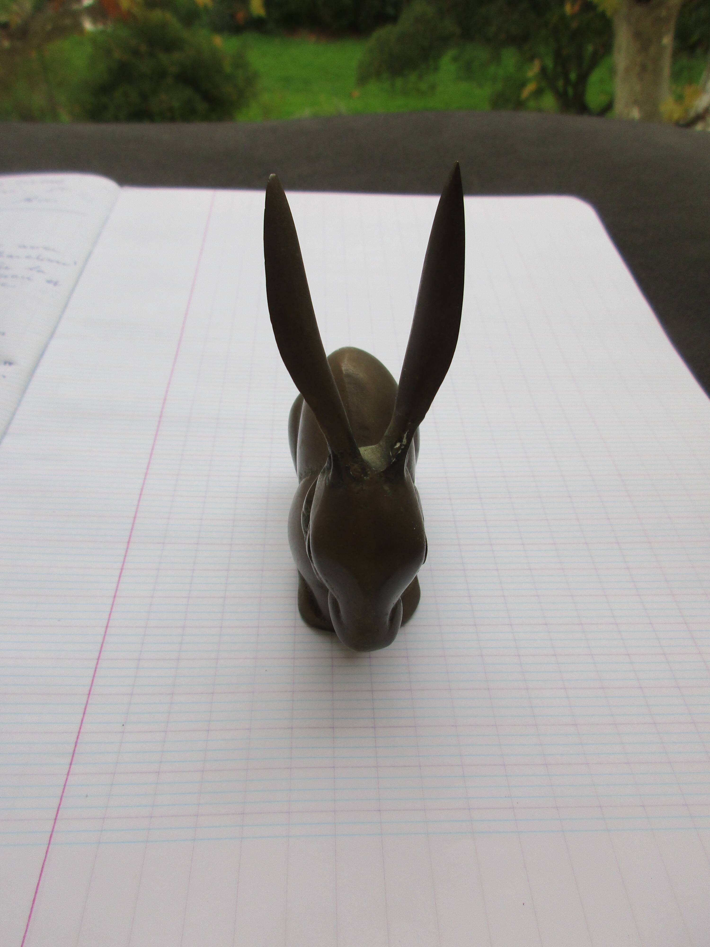 Rabbit-shaped brass paper press