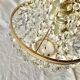Hot air balloon pendant with glass tassels and gold frame