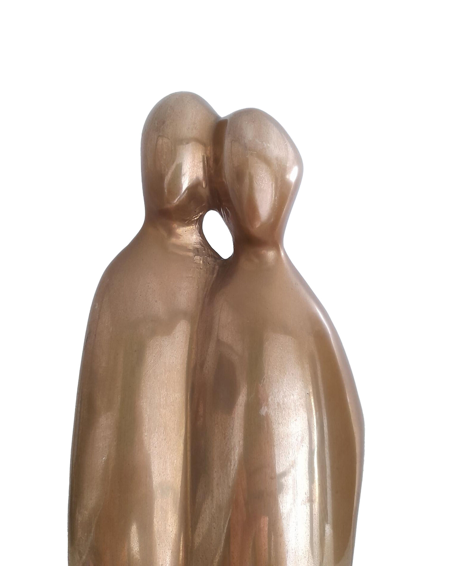 Brass statue stylized couple