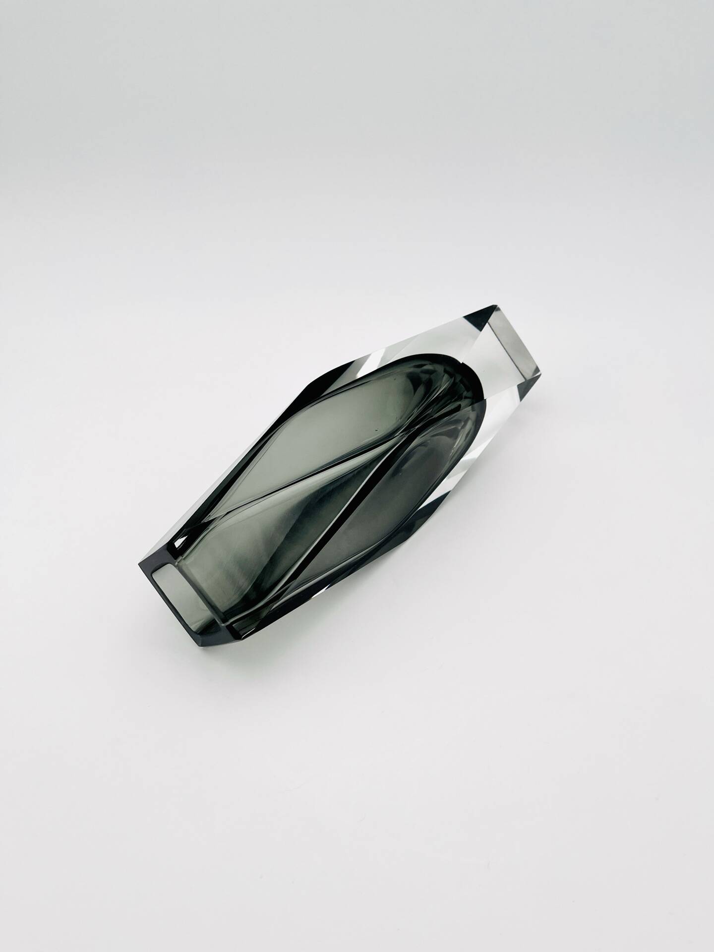 XXL Murano Sommerso Vase Alessandro Mandruzzato 27cm Grey Smoke