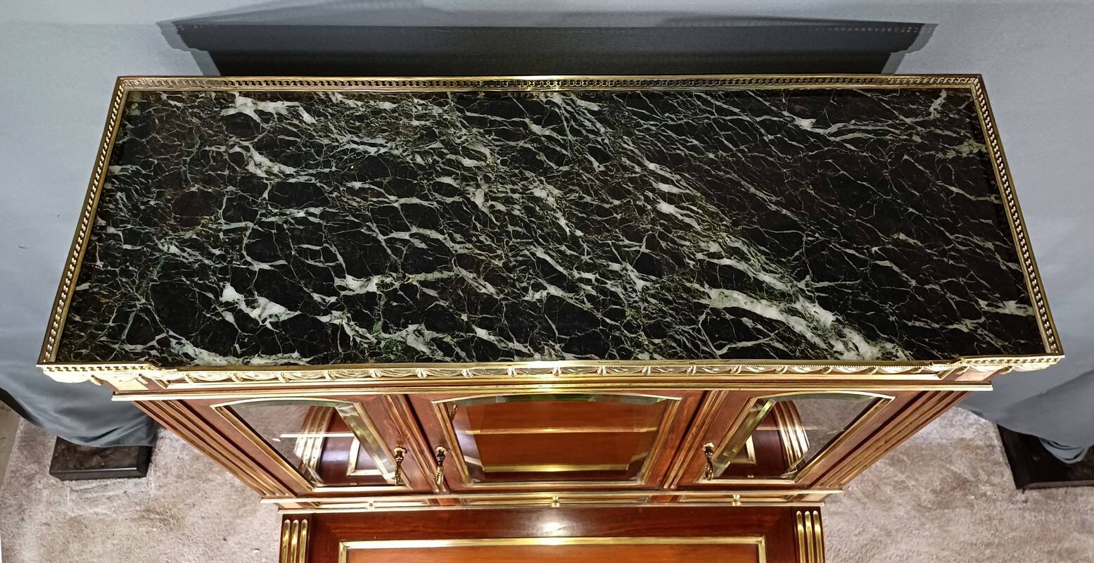 Rare Small Cylinder Desk and Showcase, Louis XVI style – Mid-19th century