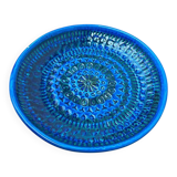 Large wall plate Rimini Blu Italian mid-century by Aldo Londi for Bitossi, 1960s.