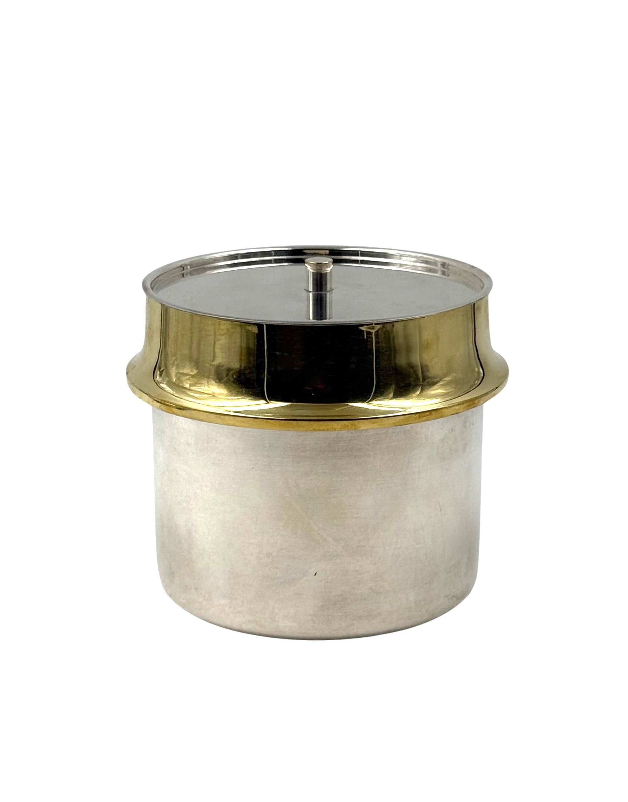 Hollywood regency gold Ice Bucket, Italy ca. 1980s