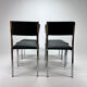 Set of 6 belgium chrome and skai dining chairs, 1960s