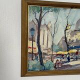 Mid Century Swedish Oil on Panel – “Lakerstationen” by L. Knut Norman