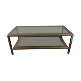 Coffee table in brass and chrome 1970