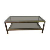 Coffee table in brass and chrome 1970