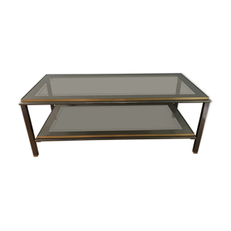 Coffee table in brass and chrome 1970
