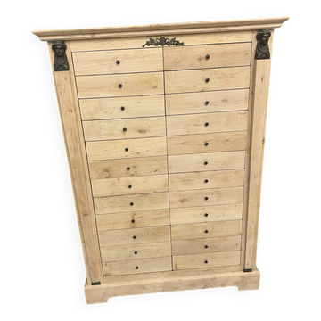 Furniture with 24 drawers in raw wood