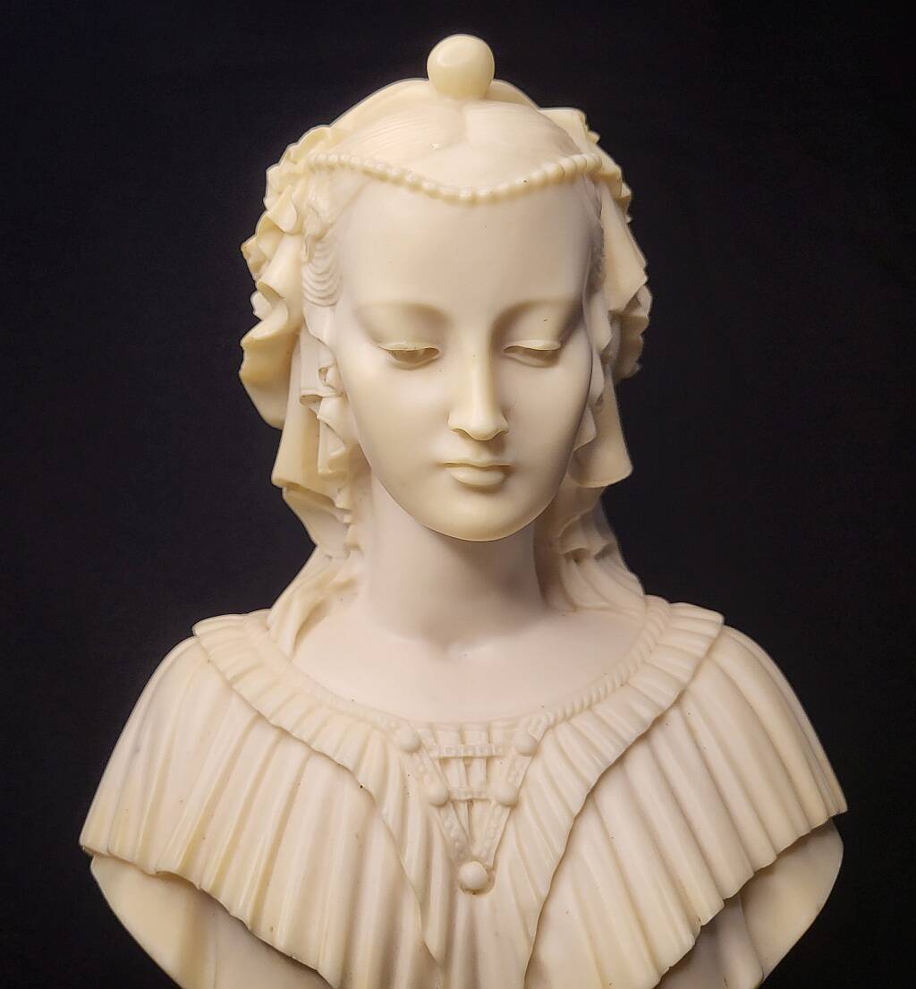 Bust of Angelica Maria by Gianneli Faux Alabaster on Marble