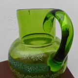 Green glass pitcher