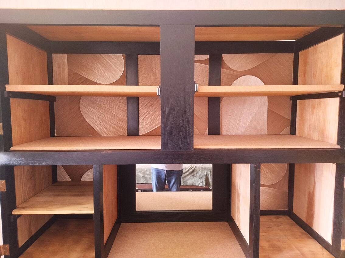 Vintage Mado buffet from the 1950s, restored and revamped, made of solid oak.