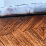 Old marquetry chest of drawers, Louis XV style marble top