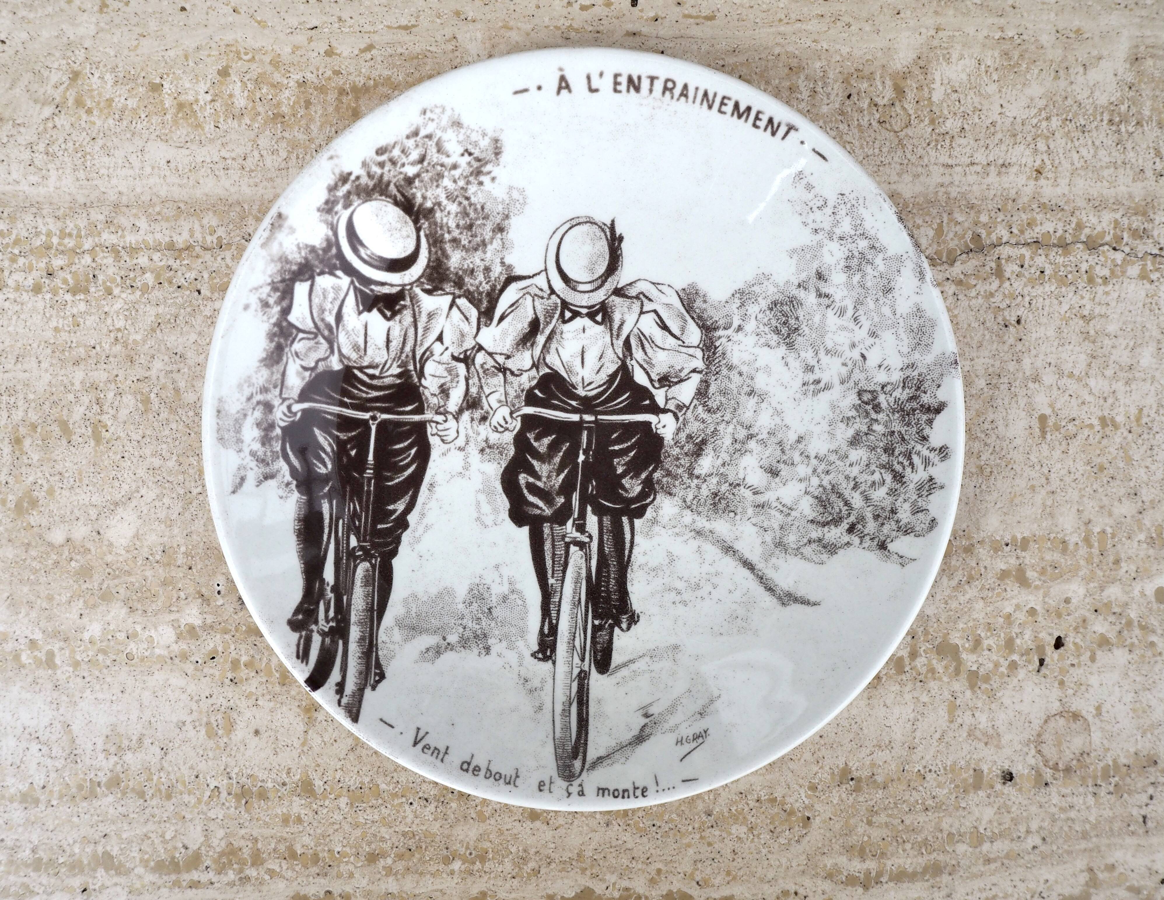 Set of 6 talking dessert plates Sarreguemines