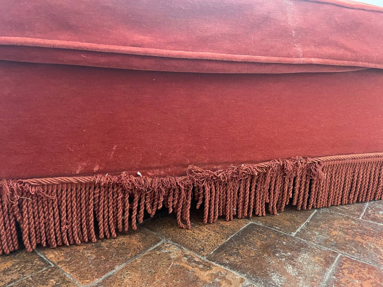 Vintage velvet daybed bench