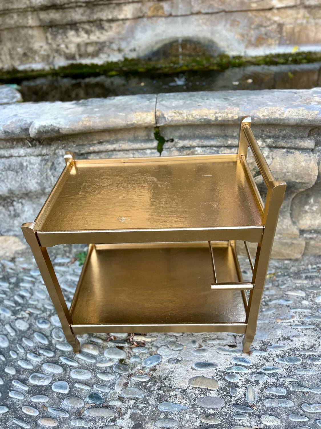 Golden serving tray
