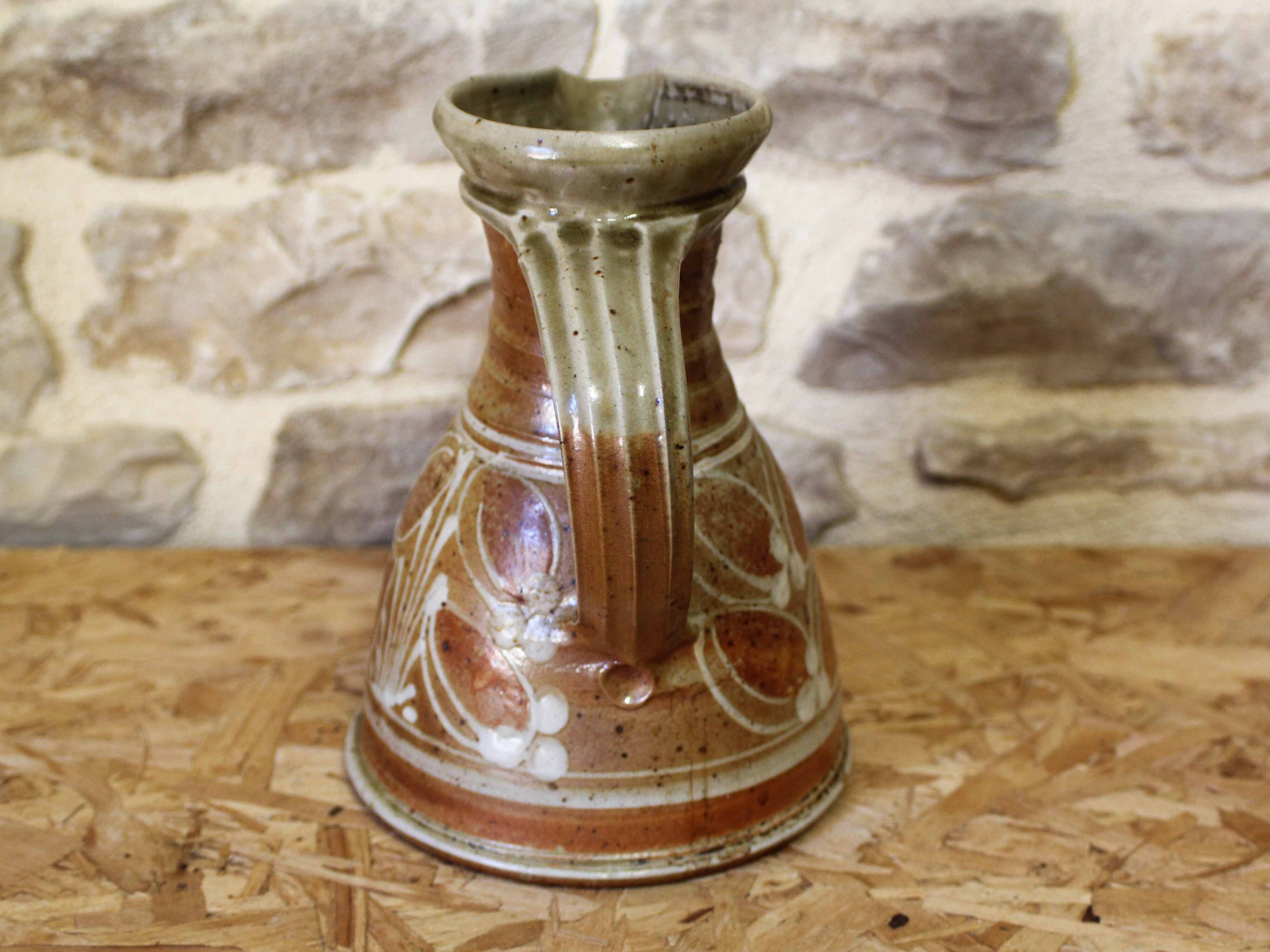 Glazed stoneware pitcher by Bottani Dechaud, La Borne