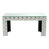 Console en miroir argenté à carreaux bombés – 150 cm