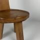 Sculptural Brutalist Chunky Tripod Stool in Oak, 1960s
