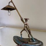 Lampe bronze Hakuli Israël années 50